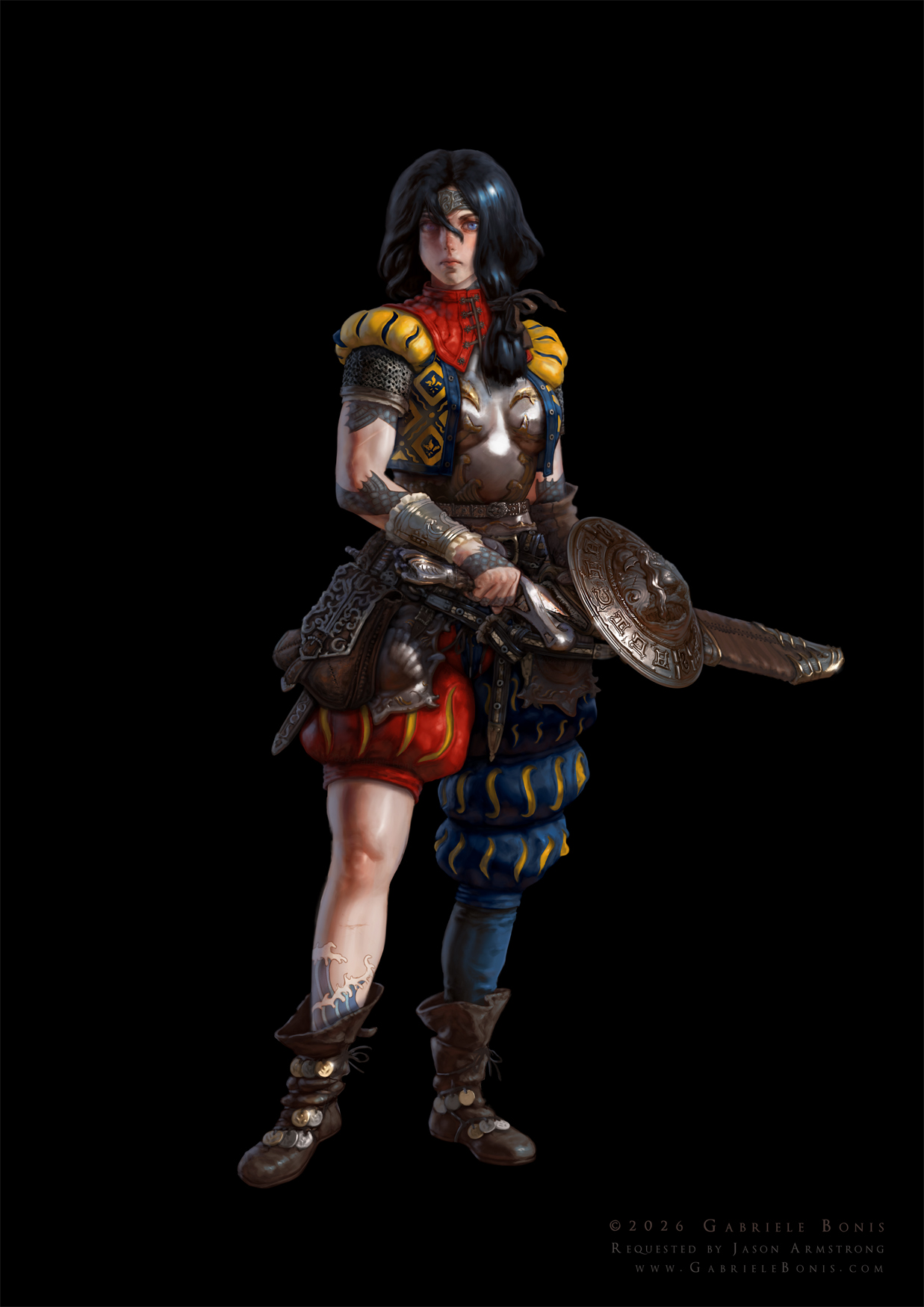 Younger Alicia, v. 2 (commission) (2026) Character design. Commission for Jason Armstrong.