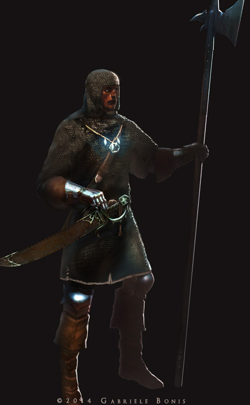 Blind warrior (2014) Practice in character design [Photoshop, Clip Studio Paint]