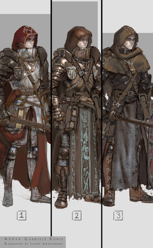 Younger Alexander, Thumbnails (commission) (2026) Character design. Thumbnail sketches. Commission for Jason Armstrong.